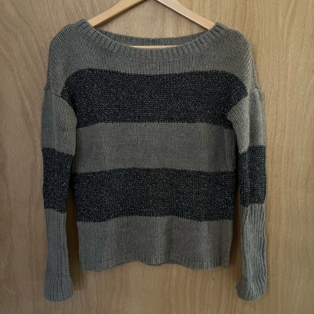 NWT LOFT Brown and Black Striped Women's Sweater
